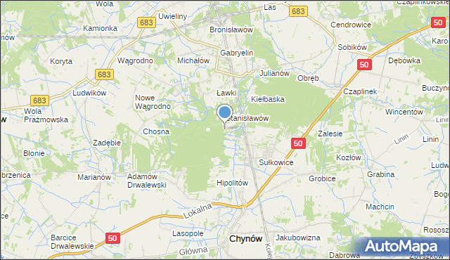 mapa Budy Sułkowskie, Budy Sułkowskie gmina Chynów na mapie Targeo